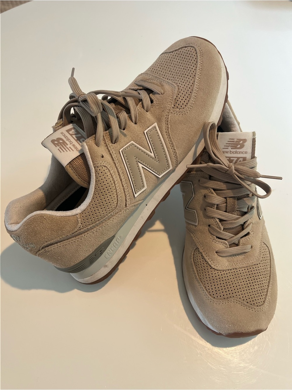 New Balance Tan Suede & Mesh Sneaker - Picture 5 of 9